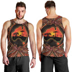 Lizard and Australia Map Men Tank Top Aboriginal Dot Painting
