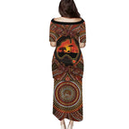 Lizard and Australia Map Puletasi Aboriginal Dot Painting