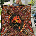 Lizard and Australia Map Quilt Aboriginal Dot Painting