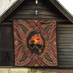 Lizard and Australia Map Quilt Aboriginal Dot Painting