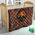 Lizard and Australia Map Quilt Aboriginal Dot Painting