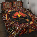 Lizard and Australia Map Quilt Bed Set Aboriginal Dot Painting