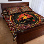 Lizard and Australia Map Quilt Bed Set Aboriginal Dot Painting