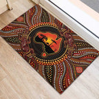 Lizard and Australia Map Rubber Doormat Aboriginal Dot Painting