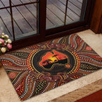 Lizard and Australia Map Rubber Doormat Aboriginal Dot Painting
