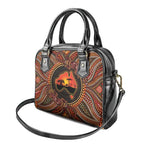 Lizard and Australia Map Shoulder Handbag Aboriginal Dot Painting