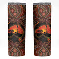 Lizard and Australia Map Skinny Tumbler Aboriginal Dot Painting