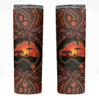 Lizard and Australia Map Skinny Tumbler Aboriginal Dot Painting