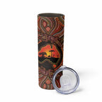 Lizard and Australia Map Skinny Tumbler Aboriginal Dot Painting