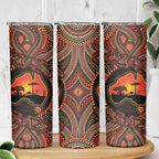 Lizard and Australia Map Skinny Tumbler Aboriginal Dot Painting