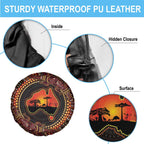 Lizard and Australia Map Spare Tire Cover Aboriginal Dot Painting