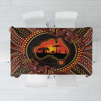 Lizard and Australia Map Tablecloth Aboriginal Dot Painting