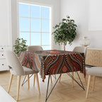 Lizard and Australia Map Tablecloth Aboriginal Dot Painting