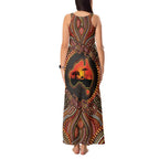 Lizard and Australia Map Tank Maxi Dress Aboriginal Dot Painting