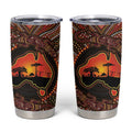 Lizard and Australia Map Tumbler Cup Aboriginal Dot Painting