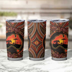Lizard and Australia Map Tumbler Cup Aboriginal Dot Painting