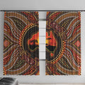 Lizard and Australia Map Window Curtain Aboriginal Dot Painting