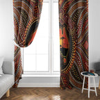 Lizard and Australia Map Window Curtain Aboriginal Dot Painting