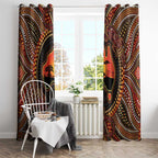 Lizard and Australia Map Window Curtain Aboriginal Dot Painting