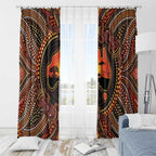 Lizard and Australia Map Window Curtain Aboriginal Dot Painting