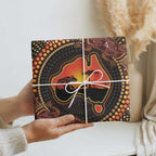 Lizard and Australia Map Wrapping Paper Aboriginal Dot Painting - Aussie Hoodie