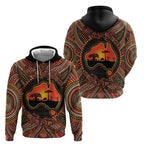 Lizard and Australia Map Zip Hoodie Aboriginal Dot Painting