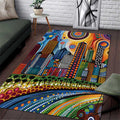 The Gold Coast Queensland Area Rug Australian Landscapes Aboriginal Dot Painting