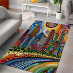 The Gold Coast Queensland Area Rug Australian Landscapes Aboriginal Dot Painting