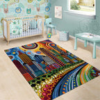 The Gold Coast Queensland Area Rug Australian Landscapes Aboriginal Dot Painting