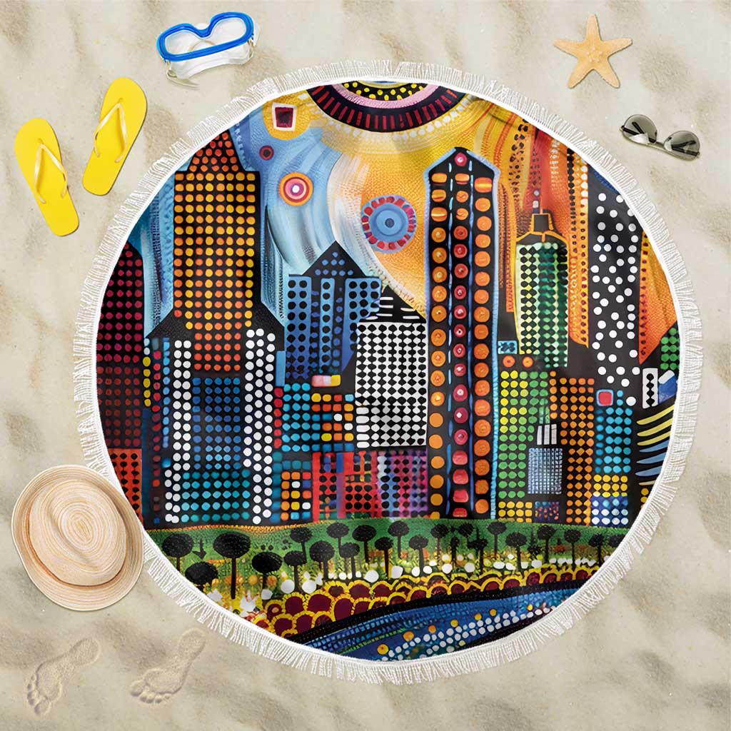The Gold Coast Queensland Beach Blanket Australian Landscapes Aboriginal Dot Painting