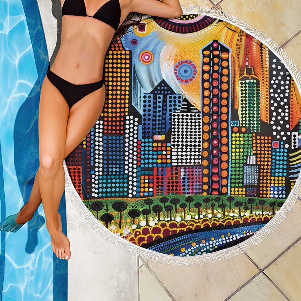 The Gold Coast Queensland Beach Blanket Australian Landscapes Aboriginal Dot Painting