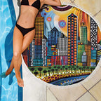 The Gold Coast Queensland Beach Blanket Australian Landscapes Aboriginal Dot Painting