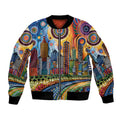 The Gold Coast Queensland Bomber Jacket Australian Landscapes Aboriginal Dot Painting