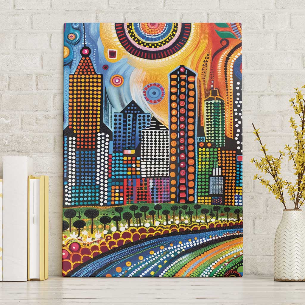 The Gold Coast Queensland Canvas Wall Art Australian Landscapes Aboriginal Dot Painting