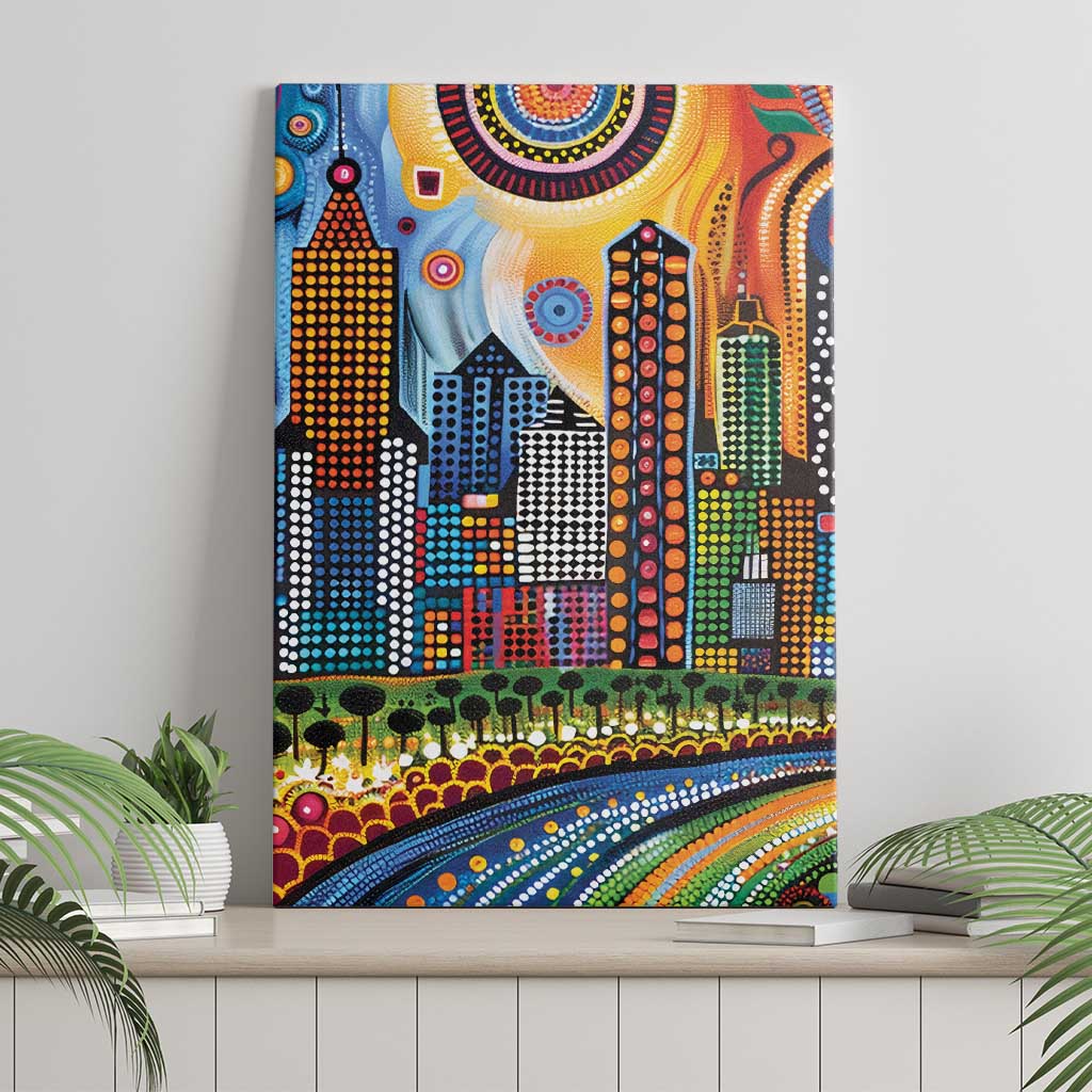 The Gold Coast Queensland Canvas Wall Art Australian Landscapes Aboriginal Dot Painting