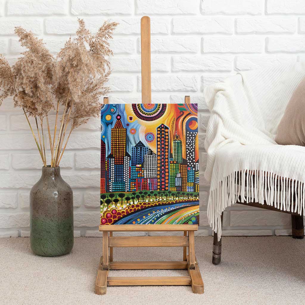 The Gold Coast Queensland Canvas Wall Art Australian Landscapes Aboriginal Dot Painting