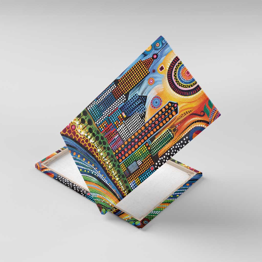 The Gold Coast Queensland Canvas Wall Art Australian Landscapes Aboriginal Dot Painting