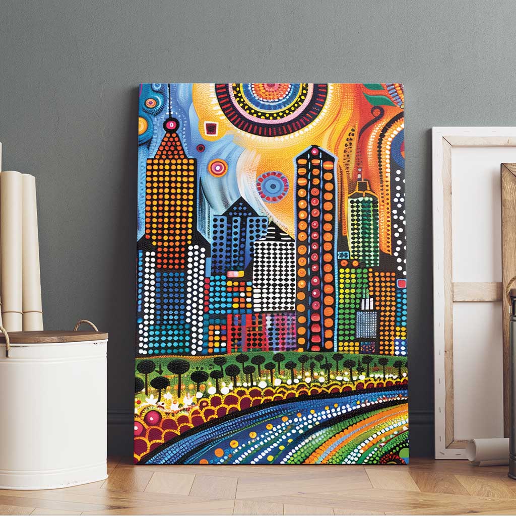The Gold Coast Queensland Canvas Wall Art Australian Landscapes Aboriginal Dot Painting