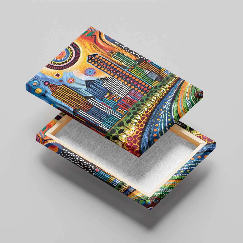 The Gold Coast Queensland Canvas Wall Art Australian Landscapes Aboriginal Dot Painting