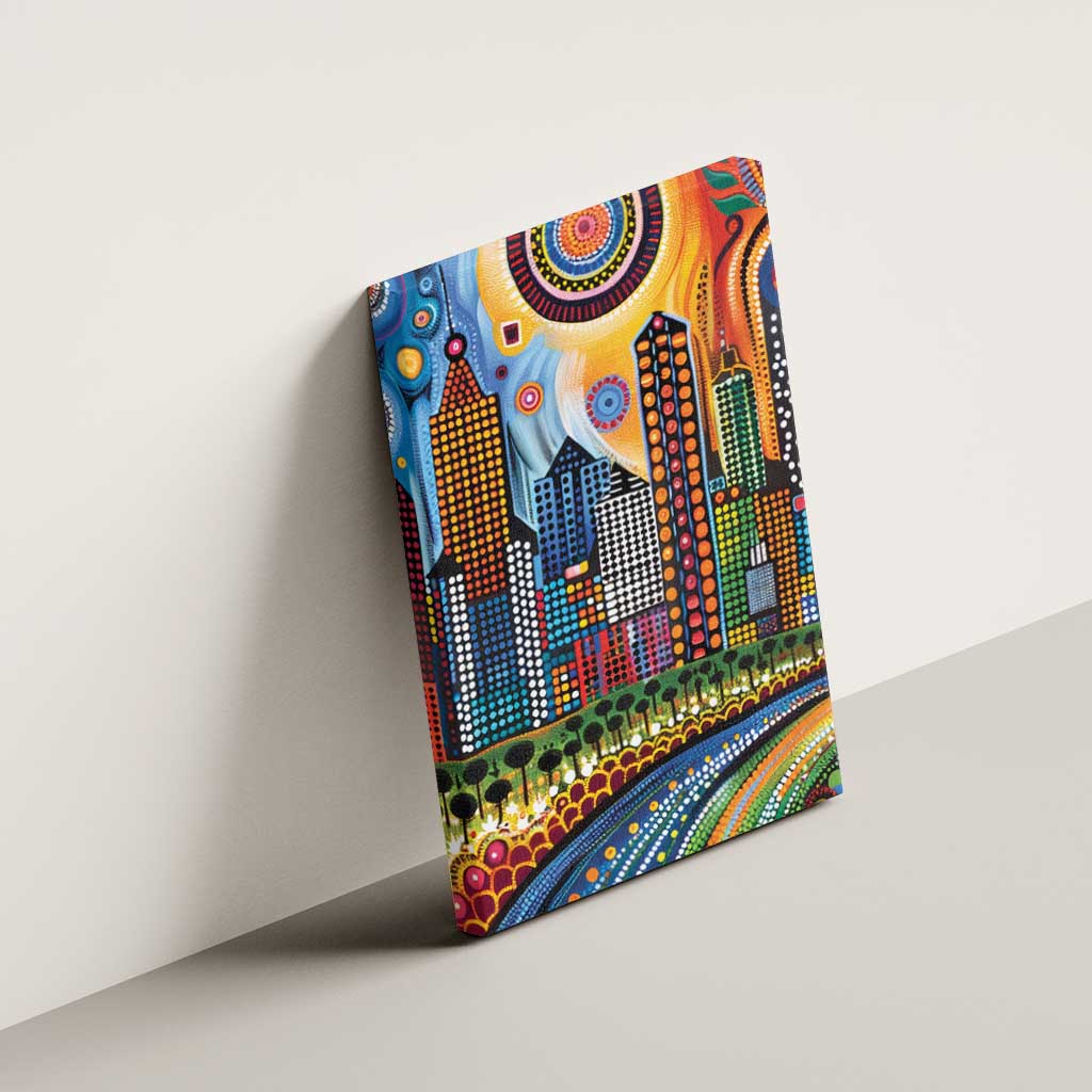 The Gold Coast Queensland Canvas Wall Art Australian Landscapes Aboriginal Dot Painting