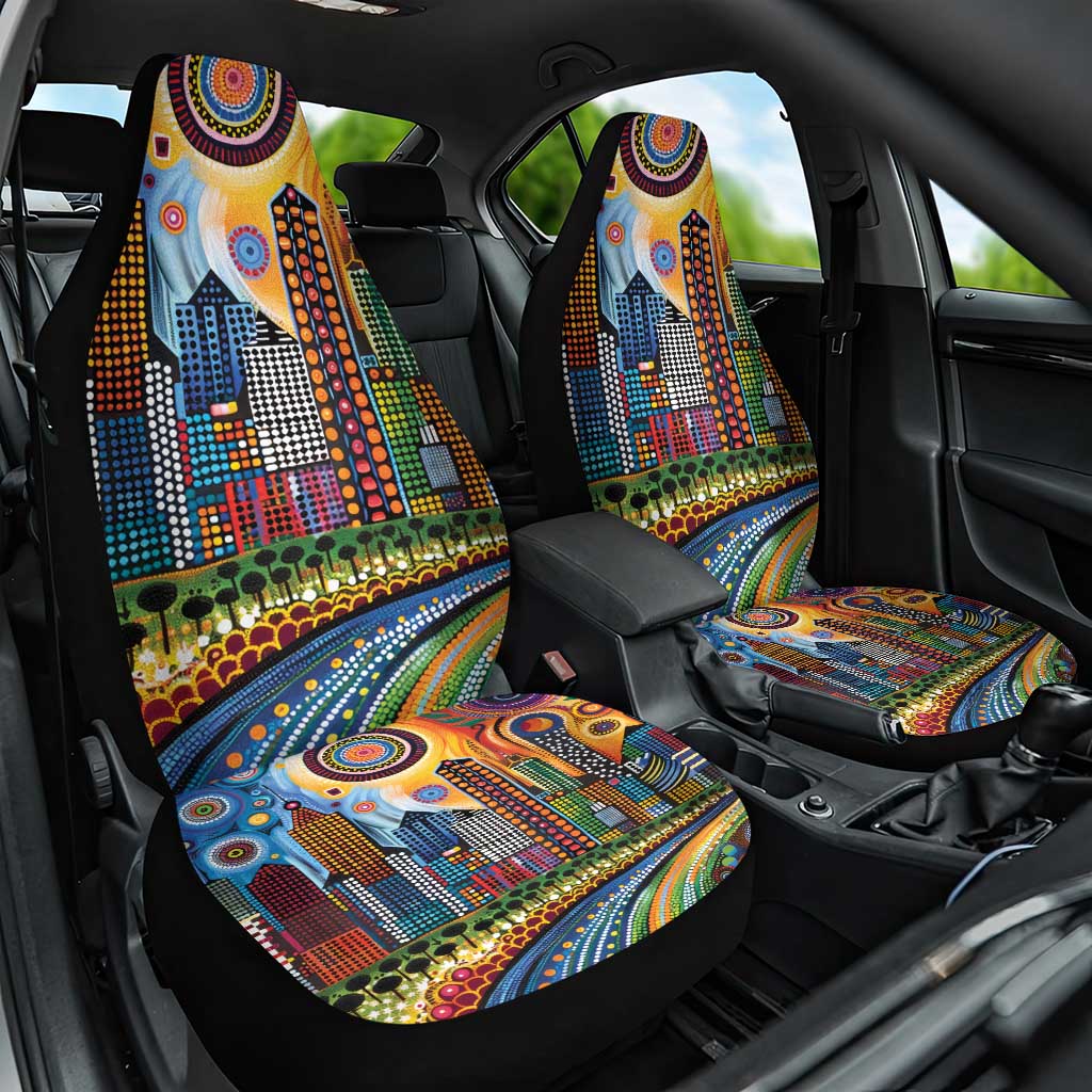 The Gold Coast Queensland Car Seat Cover Australian Landscapes Aboriginal Dot Painting