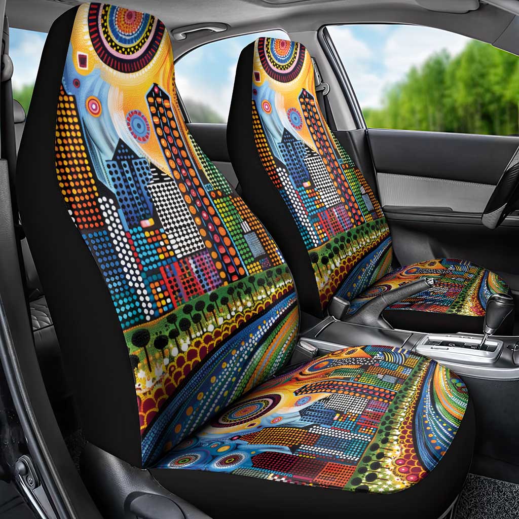 The Gold Coast Queensland Car Seat Cover Australian Landscapes Aboriginal Dot Painting