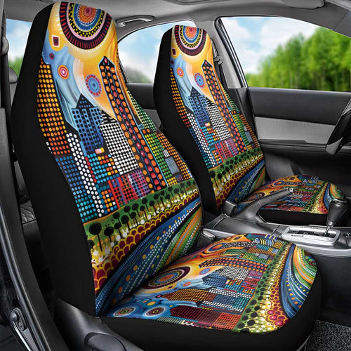 The Gold Coast Queensland Car Seat Cover Australian Landscapes Aboriginal Dot Painting