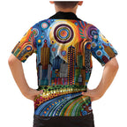 The Gold Coast Queensland Family Matching Mermaid Dress and Hawaiian Shirt Australian Landscapes Aboriginal Dot Painting