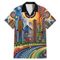 The Gold Coast Queensland Family Matching Mermaid Dress and Hawaiian Shirt Australian Landscapes Aboriginal Dot Painting