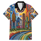The Gold Coast Queensland Family Matching Mermaid Dress and Hawaiian Shirt Australian Landscapes Aboriginal Dot Painting