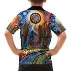 The Gold Coast Queensland Family Matching Off Shoulder Maxi Dress and Hawaiian Shirt Australian Landscapes Aboriginal Dot Painting