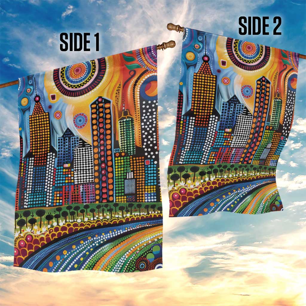 The Gold Coast Queensland Garden Flag Australian Landscapes Aboriginal Dot Painting