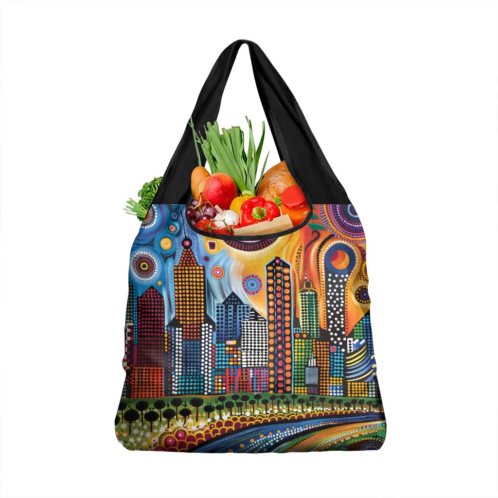 The Gold Coast Queensland Grocery Bag Australian Landscapes Aboriginal Dot Painting
