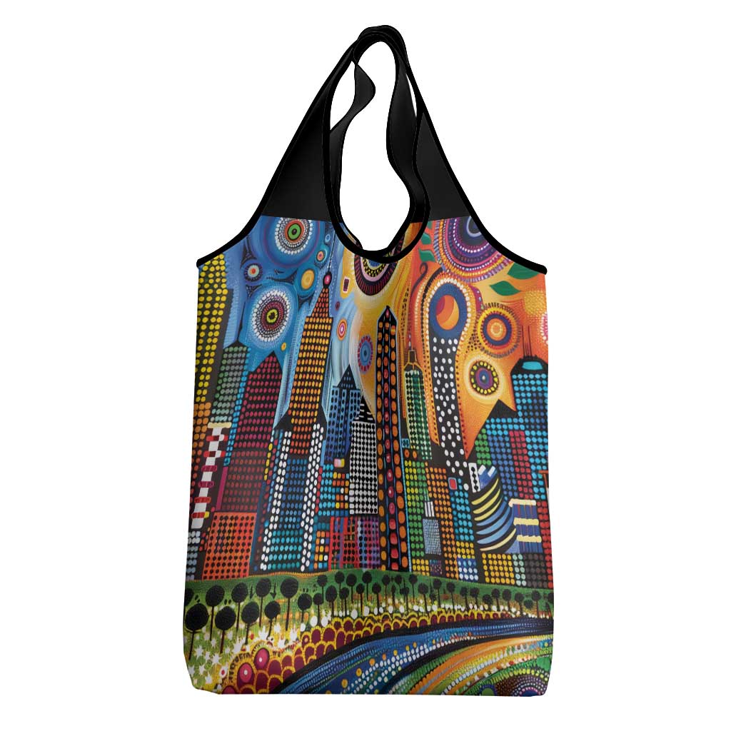 The Gold Coast Queensland Grocery Bag Australian Landscapes Aboriginal Dot Painting